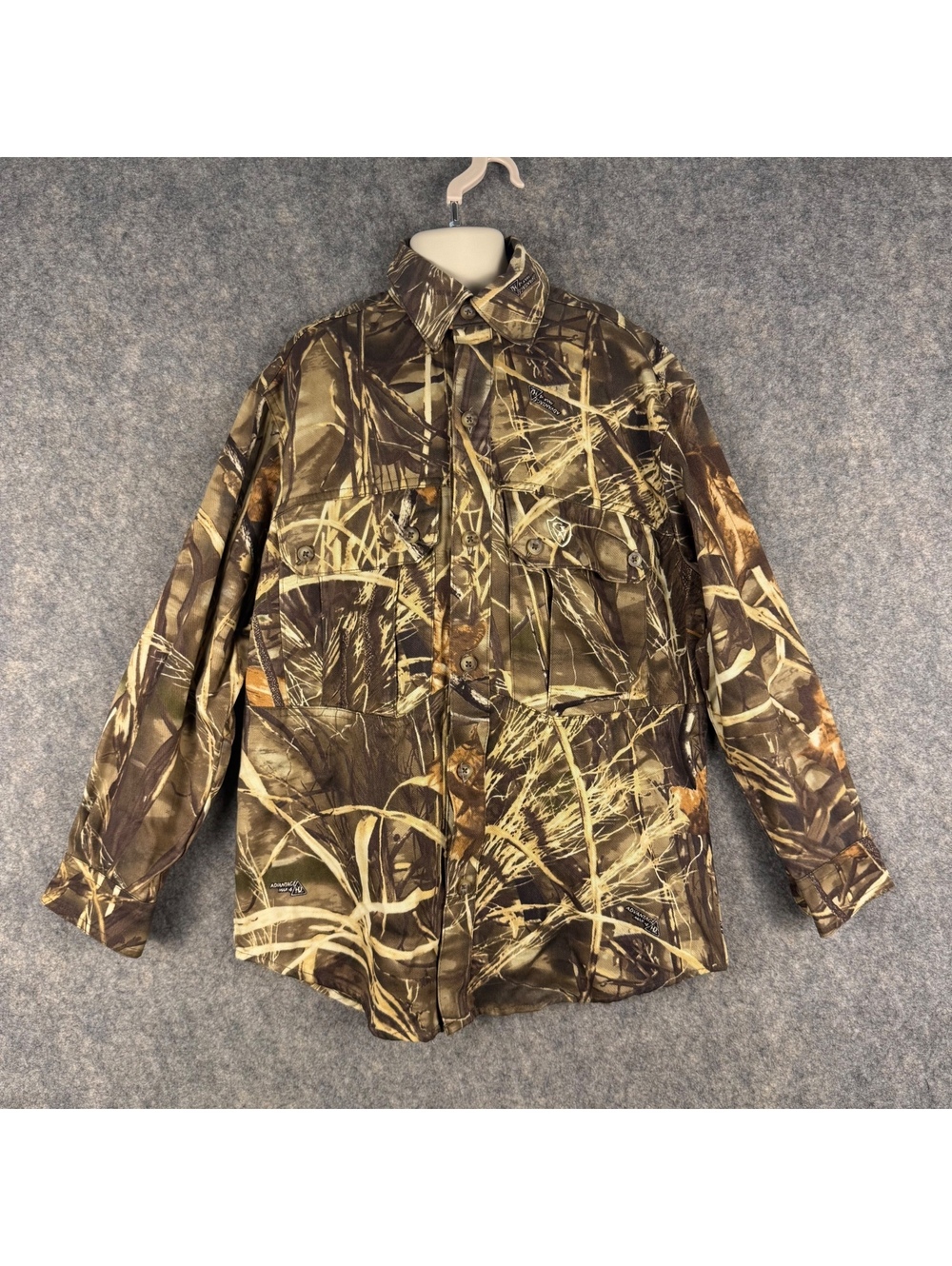 Game Winner Long Sleeve Button Front Camo Hunting Fishing Shirt Youth Small 348